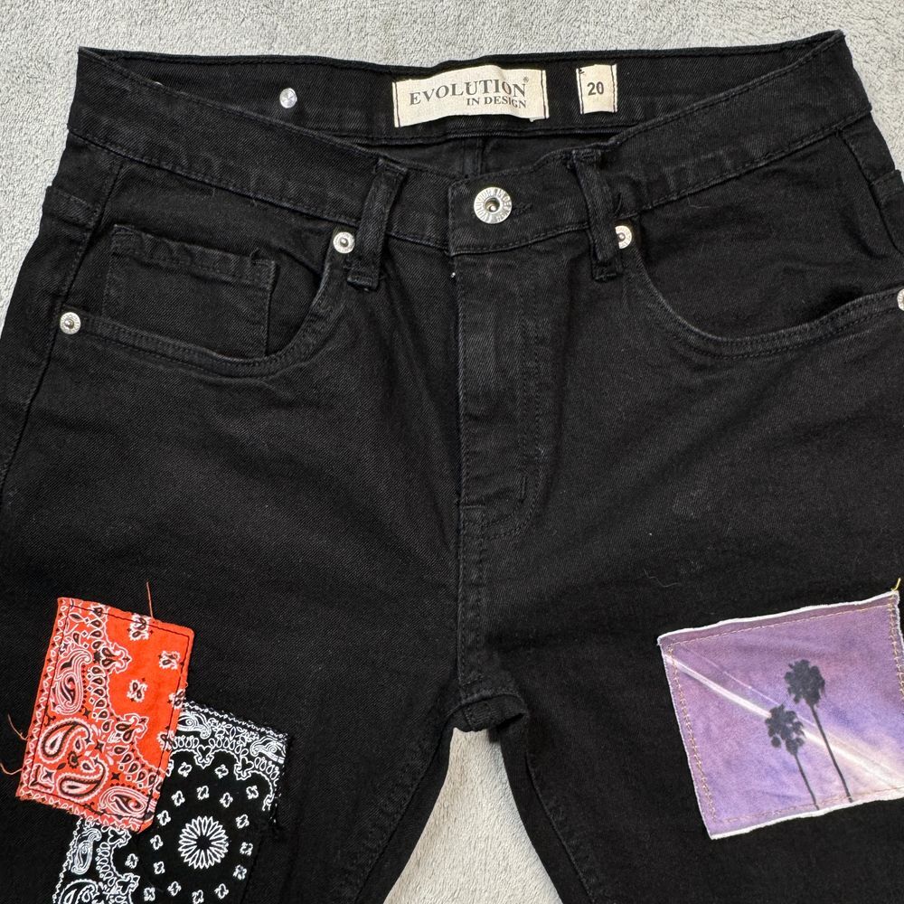 Evolution In Design Jeans Men's Size 28x29 Patchwork Design - Picture 4 of 11